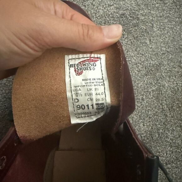 Red Wing Shoes Beckman 6” Black Cherry Excalibur Leather Boot Sz 10.5